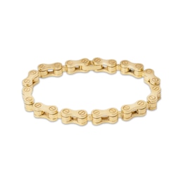Men's Bicycle Chain Bracelet Solid 10K Yellow Gold 8.25"