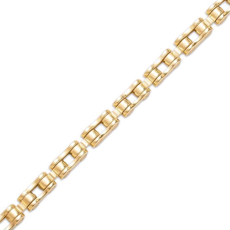 Main Image 2 of Men's Bicycle Chain Bracelet Solid 10K Yellow Gold 8.25&quot;