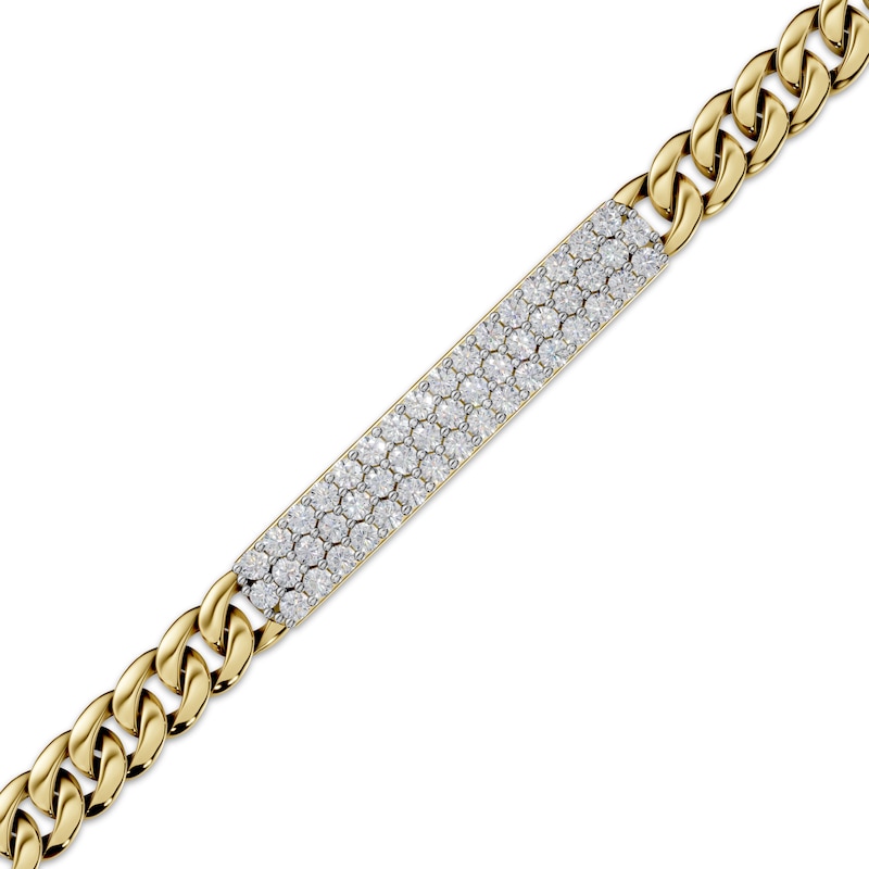Main Image 2 of Diamond Rectangle Bar Chain Bracelet 1 ct tw 10K Yellow Gold 7.5&quot;