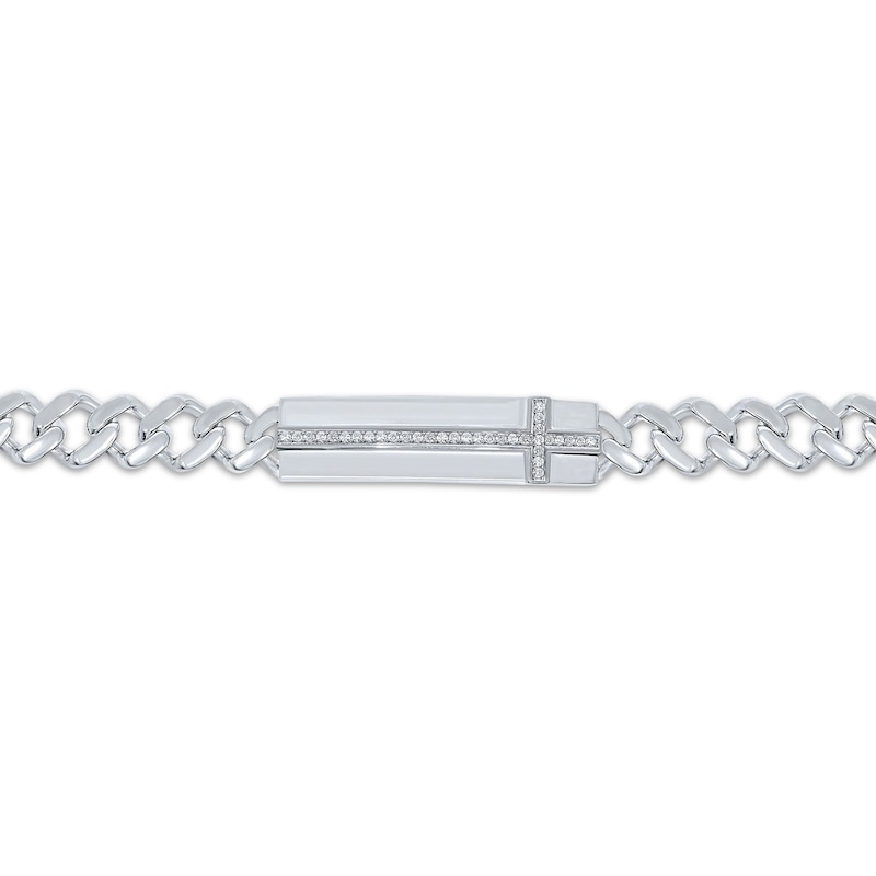 Men's Diamond Cross Bracelet 1/4 ct tw Sterling Silver 9"