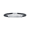 Thumbnail Image 0 of Men's Diamond ID Plate Leather Bracelet 1/4 ct tw Sterling Silver 8.5"
