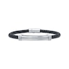 Thumbnail Image 1 of Men's Diamond ID Plate Leather Bracelet 1/4 ct tw Sterling Silver 8.5&quot;