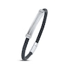 Thumbnail Image 2 of Men's Diamond ID Plate Leather Bracelet 1/4 ct tw Sterling Silver 8.5&quot;