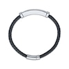 Thumbnail Image 3 of Men's Diamond ID Plate Leather Bracelet 1/4 ct tw Sterling Silver 8.5&quot;