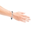 Thumbnail Image 4 of Men's Diamond ID Plate Leather Bracelet 1/4 ct tw Sterling Silver 8.5&quot;