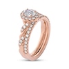 Thumbnail Image 2 of THE LEO Prisma Diamond Oval-Cut Halo Bridal Set 7/8 ct tw 14K Rose Gold