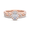 Thumbnail Image 3 of THE LEO Prisma Diamond Oval-Cut Halo Bridal Set 7/8 ct tw 14K Rose Gold