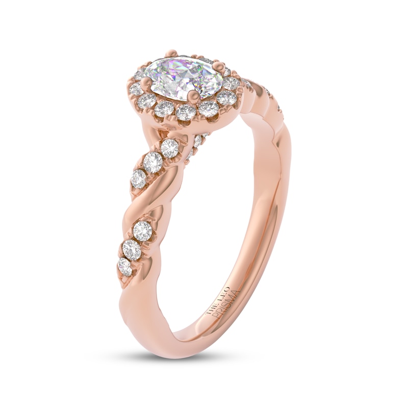 Main Image 5 of THE LEO Prisma Diamond Oval-Cut Halo Engagement Ring 5/8 ct tw 14K Rose Gold