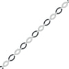 Thumbnail Image 2 of Black & White Diamond Oval Link Bracelet 1/2 ct tw Sterling Silver 7.5&quot;