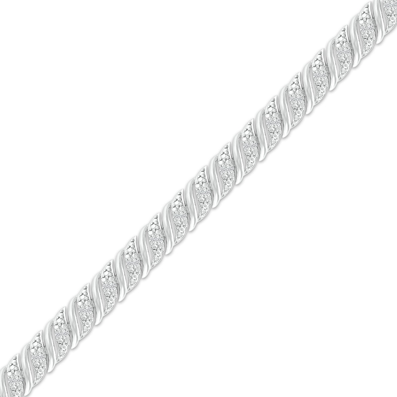 Main Image 2 of Diamond S-Link Bracelet 1/4 ct tw Sterling Silver 7.25"