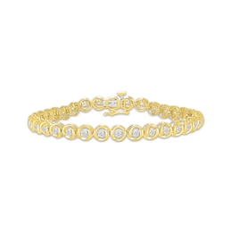 Diamond Circle Link Bracelet 1 ct tw 10K Yellow Gold 7"