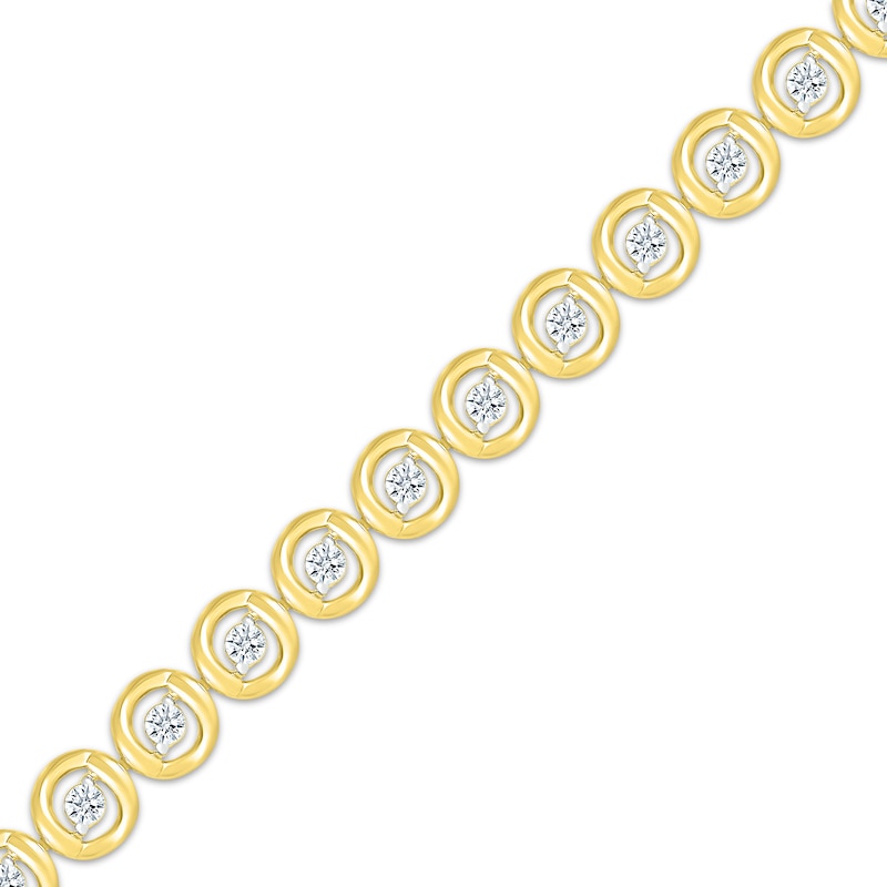Main Image 2 of Diamond Circle Link Bracelet 1 ct tw 10K Yellow Gold 7&quot;