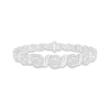 Thumbnail Image 1 of Diamond Circle Swirl Link Halo Bracelet 1/10 ct tw Sterling Silver 7&quot;