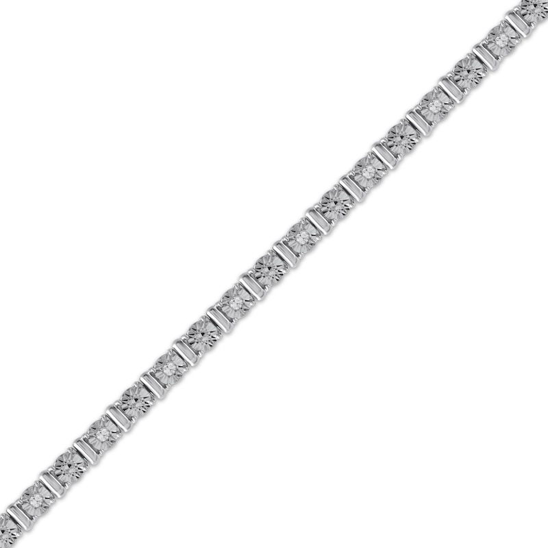 Main Image 2 of Diamond Bar Line Bracelet 1/4 ct tw Sterling Silver 7.5&quot;