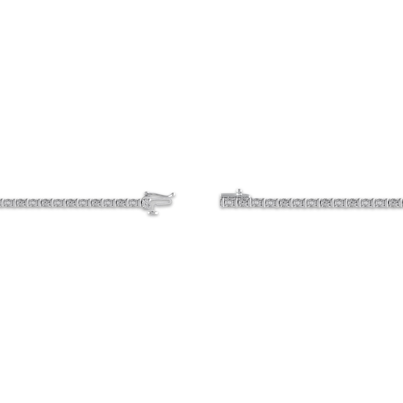 Diamond Bar Line Bracelet 1/4 ct tw Sterling Silver 7.5"