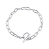 Thumbnail Image 0 of Diamond Paperclip Link Heart Toggle Bracelet 1/10 ct tw Sterling Silver 7.5"