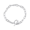 Thumbnail Image 1 of Diamond Paperclip Link Heart Toggle Bracelet 1/10 ct tw Sterling Silver 7.5&quot;