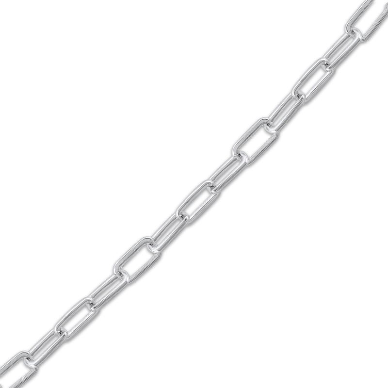 Main Image 2 of Diamond Paperclip Link Heart Toggle Bracelet 1/10 ct tw Sterling Silver 7.5&quot;