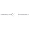 Thumbnail Image 3 of Diamond Paperclip Link Heart Toggle Bracelet 1/10 ct tw Sterling Silver 7.5&quot;