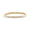 Thumbnail Image 0 of Round & Baguette-Cut Diamond Link Bracelet 1 ct tw 10K Yellow Gold 7"