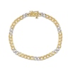 Thumbnail Image 1 of Diamond Curb Chain Bracelet 1/2 ct tw 10K Yellow Gold 7.25&quot;