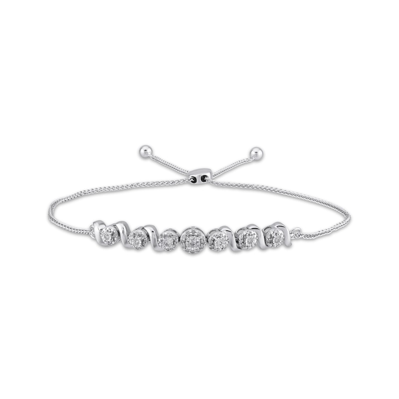Main Image 1 of Multi-Diamond S-Link Bolo Bracelet 1/5 ct tw Sterling Silver