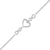 Thumbnail Image 0 of Diamond Infinity Heart Chain Bracelet 1/6 ct tw Sterling Silver 7.5"