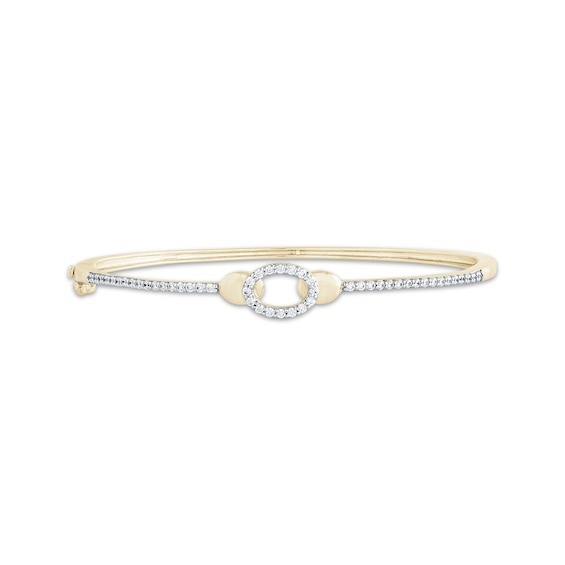 Diamond Ovals Bangle Bracelet 1/2 ct tw 10K Yellow Gold