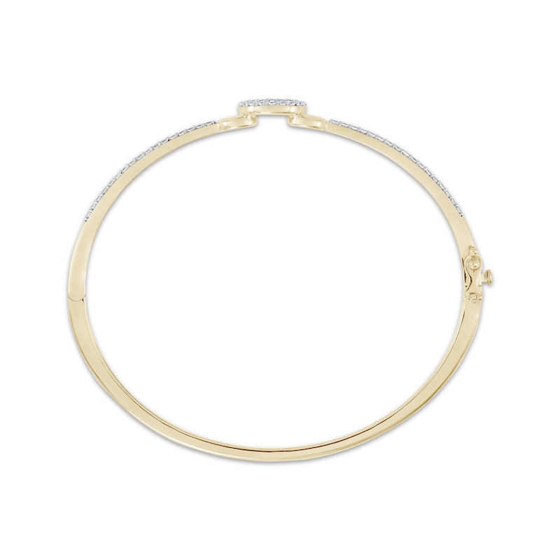 Main Image 2 of Diamond Ovals Bangle Bracelet 1/2 ct tw 10K Yellow Gold