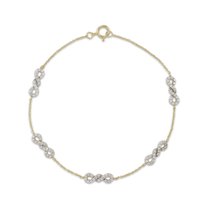 Main Image 1 of Diamond Twist Link Chain Bracelet 1/2 ct tw 10K Yellow Gold 7.5&quot;