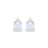 Thumbnail Image 2 of Cushion-Cut Lab-Created Opal & White Lab-Created Sapphire Stud Earrings Sterling Silver