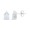 Thumbnail Image 2 of Cushion-Cut Lab-Created Opal & White Lab-Created Sapphire Stud Earrings Sterling Silver