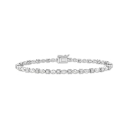 Marquise & Round-Cut Diamond Alternating Bracelet 3-1/2 ct tw 14K White Gold 7"