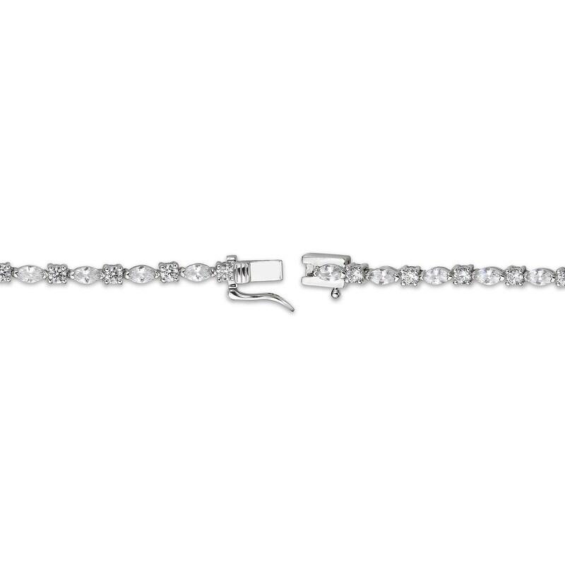 Main Image 3 of Marquise & Round-Cut Diamond Alternating Bracelet 3-1/2 ct tw 14K White Gold 7&quot;