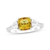 Thumbnail Image 0 of Cushion-Cut Citrine & White Lab-Created Sapphire Ring Sterling Silver