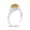 Thumbnail Image 1 of Cushion-Cut Citrine & White Lab-Created Sapphire Ring Sterling Silver