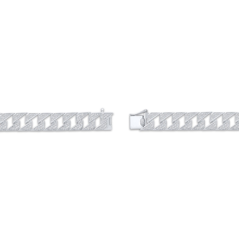 Main Image 3 of Men's Diamond Curb Chain Bracelet 1 ct tw Sterling Silver 8.5&quot;