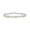 Thumbnail Image 1 of Diamond Hearts & Infinity Link Bracelet 1/10 ct tw Sterling Silver & 10K Yellow Gold 7.25&quot;