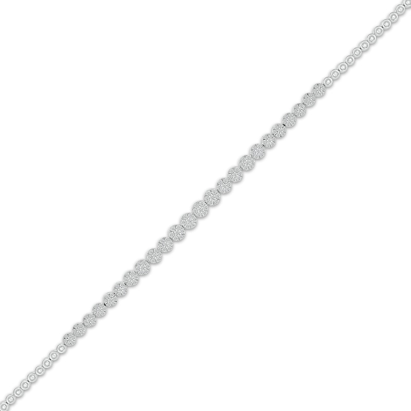 Main Image 2 of Multi-Diamond Circle Link Bracelet 1/2 ct tw Sterling Silver 7.25&quot;