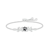 Thumbnail Image 0 of Black Diamond Accent "Mom" Paw Print Bolo Bracelet Sterling Silver