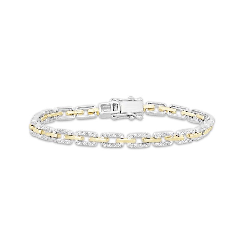 Main Image 1 of Linked Always Diamond Link Bracelet 1 ct tw 10K Two-Tone Gold 7&quot;