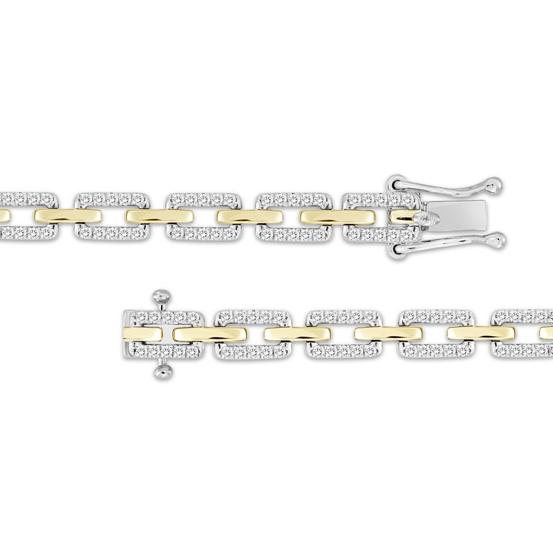 Main Image 2 of Linked Always Diamond Link Bracelet 1 ct tw 10K Two-Tone Gold 7&quot;