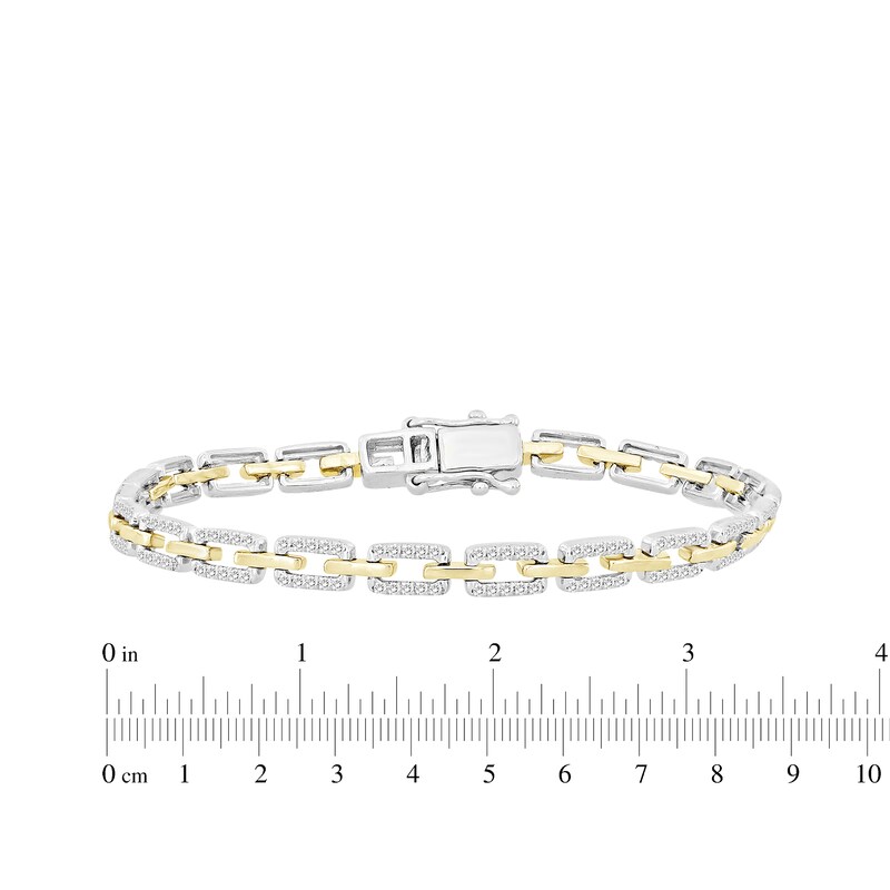 Main Image 4 of Linked Always Diamond Link Bracelet 1 ct tw 10K Two-Tone Gold 7&quot;