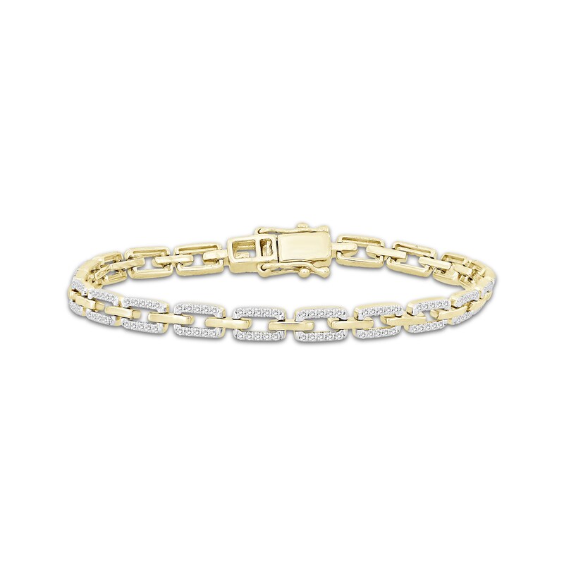 Main Image 1 of Linked Always Diamond Chain Link Bracelet 1 ct tw 10K Yellow Gold 7&quot;