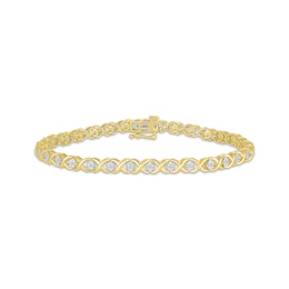 Diamond "XO" Bracelet 1/2 ct tw 10K Yellow Gold 7"