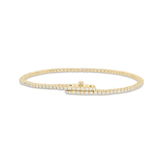 Diamond Tennis Bracelet with Magnetic Clasp 1 ct tw 10K Yellow Gold 7"