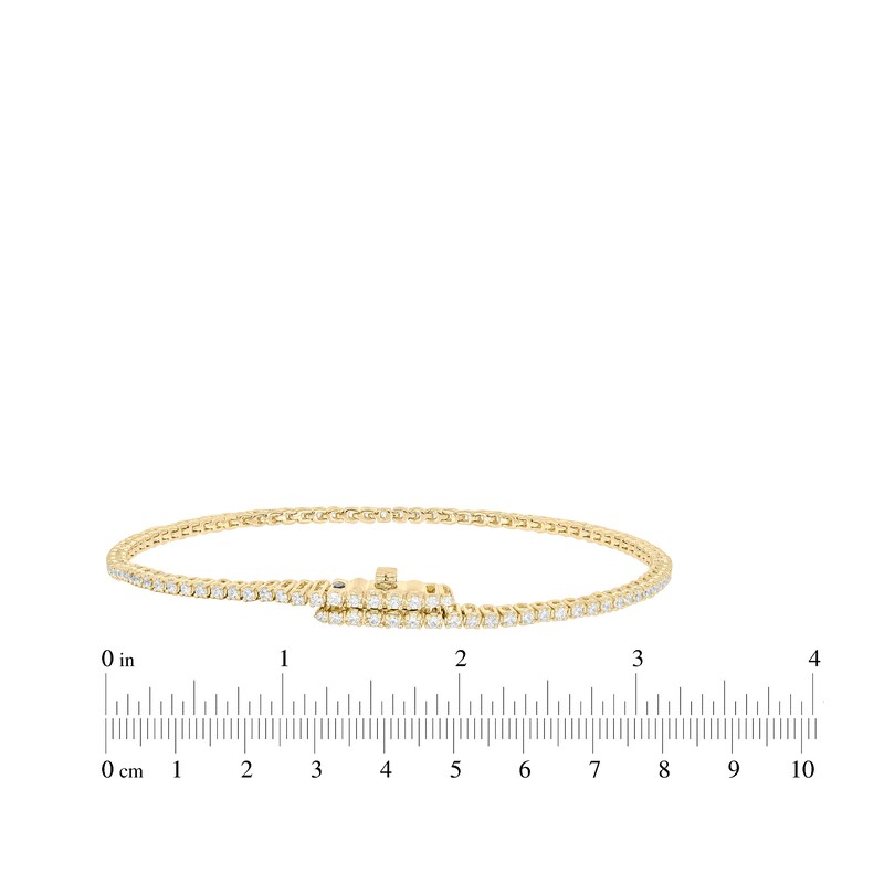 Main Image 3 of Diamond Tennis Bracelet with Magnetic Clasp 1 ct tw 10K Yellow Gold 7&quot;