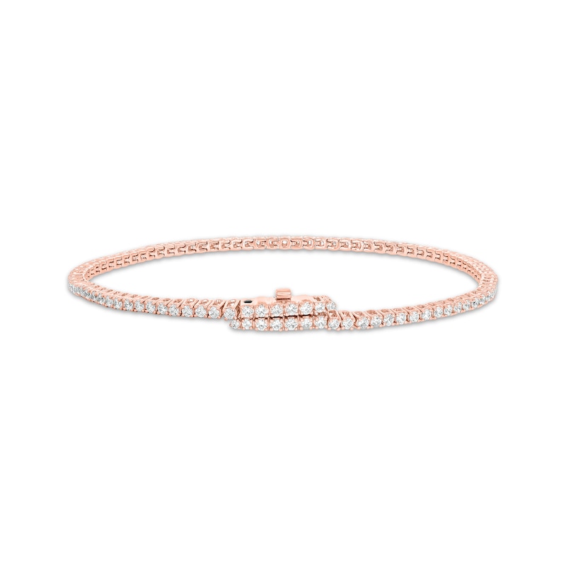 Main Image 1 of Diamond Tennis Bracelet with Magnetic Clasp 2 ct tw 10K Rose Gold 7&quot;