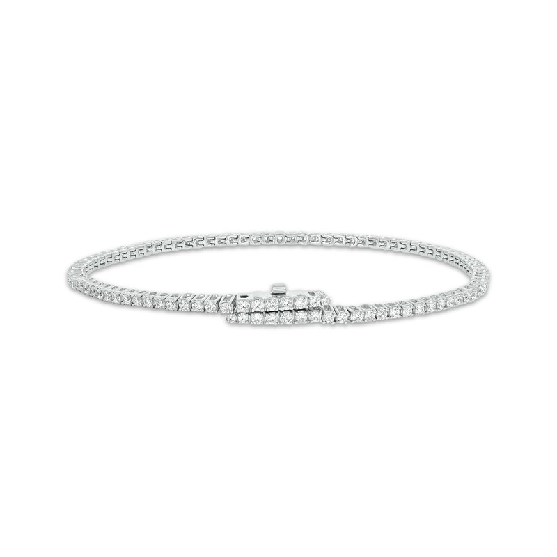 Main Image 1 of Diamond Tennis Bracelet with Magnetic Clasp 2 ct tw 10K White Gold 7&quot;