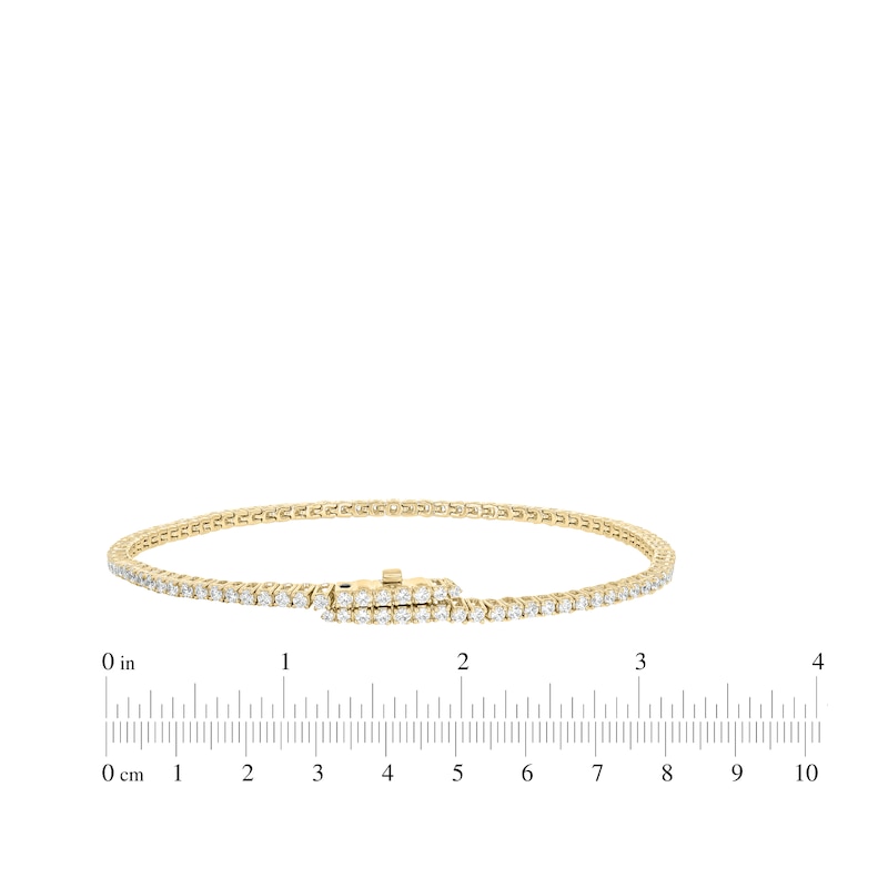 Main Image 3 of Diamond Tennis Bracelet with Magnetic Clasp 2 ct tw 10K Yellow Gold 7"
